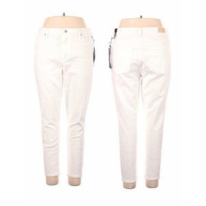Max Studio Ankle Skinny Jeans White High Rise Indigo Plus 18W New